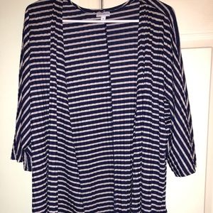 Lularoe Navy & White Striped Cardigan